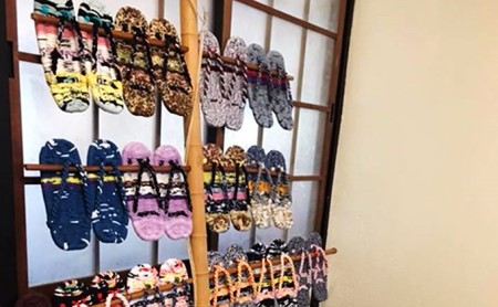 オリジナル 手づくり健康布ぞうり 青系　M
