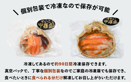 カニの本場からお届け！カニの食べ比べ甲羅盛りセット「ずわいがに2P＆せいこがに3P」【かに カニ 蟹】 [e15-b003] 福井県 越前町 雄 雌 ズワイガニ むき身 甲羅盛り 小分け 冷凍 セイコ