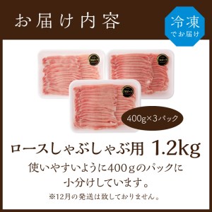 三田ポーク ロースしゃぶしゃぶ用 1.2kg(400g×3パック)〈豚肉 ふるさと納税 セット ロースしゃぶしゃぶ 小分け 豚しゃぶ しゃぶしゃぶ肉 お取り寄せ お取り寄せグルメ 送料無料〉