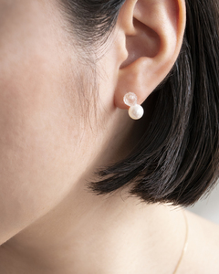 HARIO ピアス スノーパール K10［HAPR-SP-002P-K10］｜耐熱 ガラス アクセサリー ハリオ ランプワークファクトリー 職人 繊細 フォーマル カジュアル きれいめ おしゃれ 20