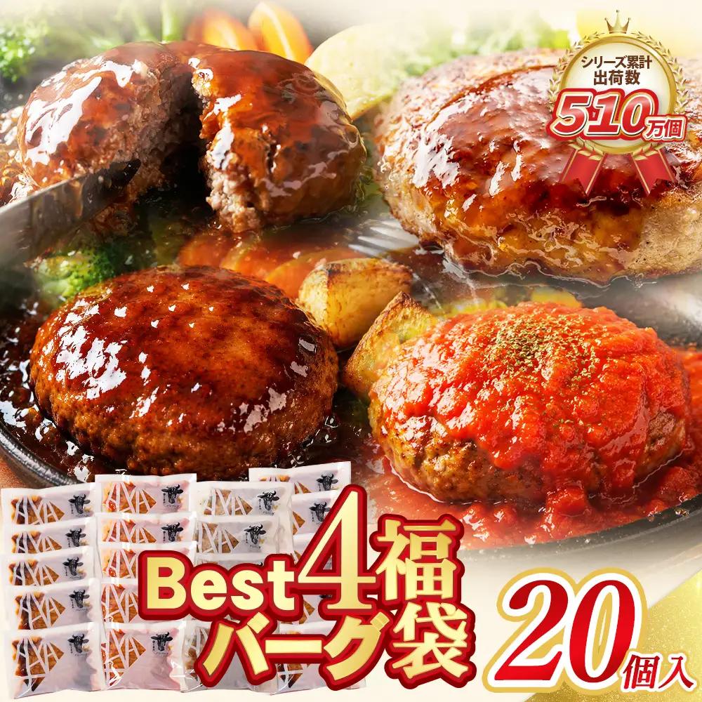 Z61-32F 【ふるなびWEEK対象】 Best4バーグ 20個セット ハンバーグ