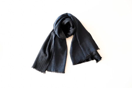 81-15【播州織】Cotton Wool W- Face Muffler　Navy×black（ネイビー）