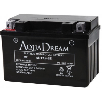 AQUADREAM PLATINUM バイク用バッテリー 液入充電済 ADTX9-BS 1個【配送不可地域：沖縄県】