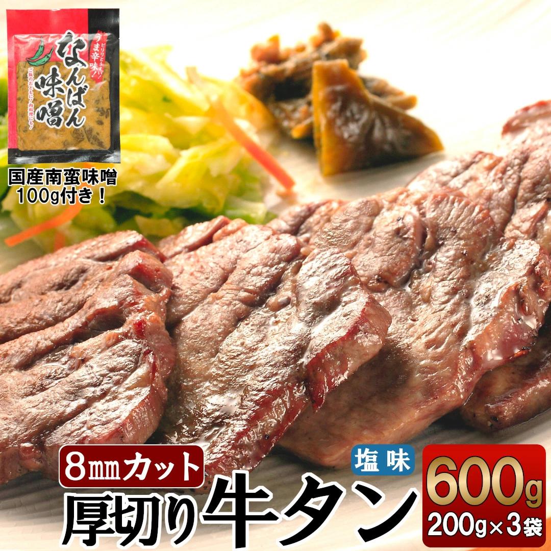 仙台名物　特選厚切り8mm塩牛タン600g＋国産南蛮味噌100g付　【04301-0089】