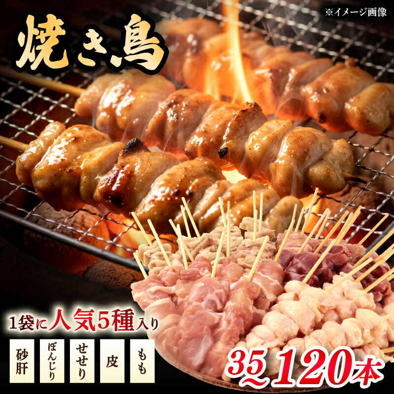【ふるさと納税】 配達日指定可 焼き鳥 35～120本 5種盛 もも 皮 せせり 砂肝 ぼんじり 小分け やきとり 焼鳥 鶏肉 とりにく とり 鳥 鶏 串 串焼き おつまみ あて BBQ 焼き鳥セット おいしい バーベキュー アウトドア 冷凍 サトウフーズ 新潟県 新発田市 satofoods005P