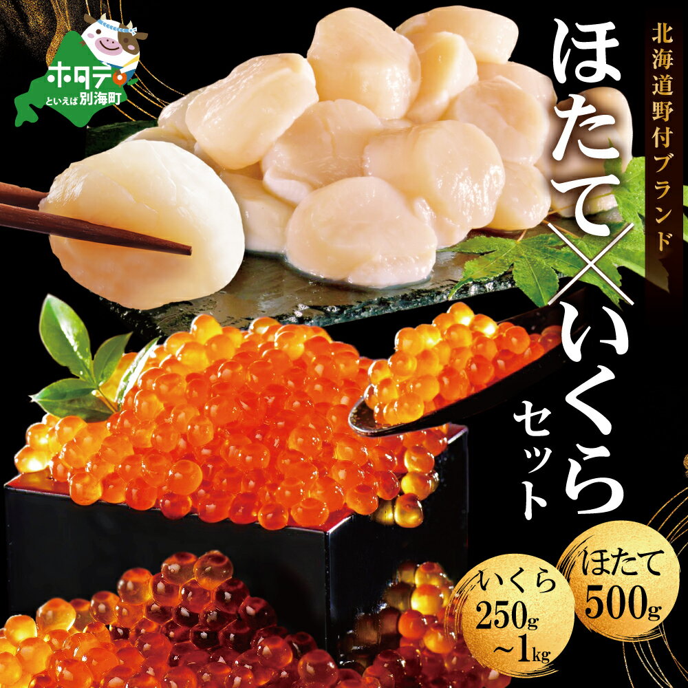 【ふるさと納税】 記録的不漁続き いくら ホタテ 海鮮 セット 北海道 帆立 貝柱 500g & いくら 醤油漬け 250g ～ 1kg ( ふるさと納税 ほたて いくら 帆立 貝柱 貝 鮭 ランキング 福袋 訳あり 冷凍 天然 人気 ランキング 北海道 別海町 年末配送 年内配送 )
