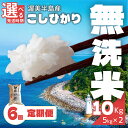 【ふるさと納税】《新米 先行予約》無洗米 コシヒカリ 10kg ( 5kg × 2袋 ) 6回 定期便 無洗米 米 白米 精米 国産 訳あり こしひかり 無洗米 簡易包装 送料無料 10キロ お米 コメ こめ おこめ 先行予約米 お米 新米 常温 定期便 人気 令和5年産 令和6年産