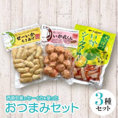 ふるさと納税 西原町 セーイカを使った おつまみ 3種セット(ちきあげ・いか丸くん・さっぱりいかシークヮーサー)