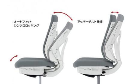 Mw03_コクヨチェアー　ウィザード4(ダークグレージュ・本体白)／可動肘・アディショナルバック・フローリング用（Vキャスター）／在宅ワーク・テレワークにお勧めの椅子