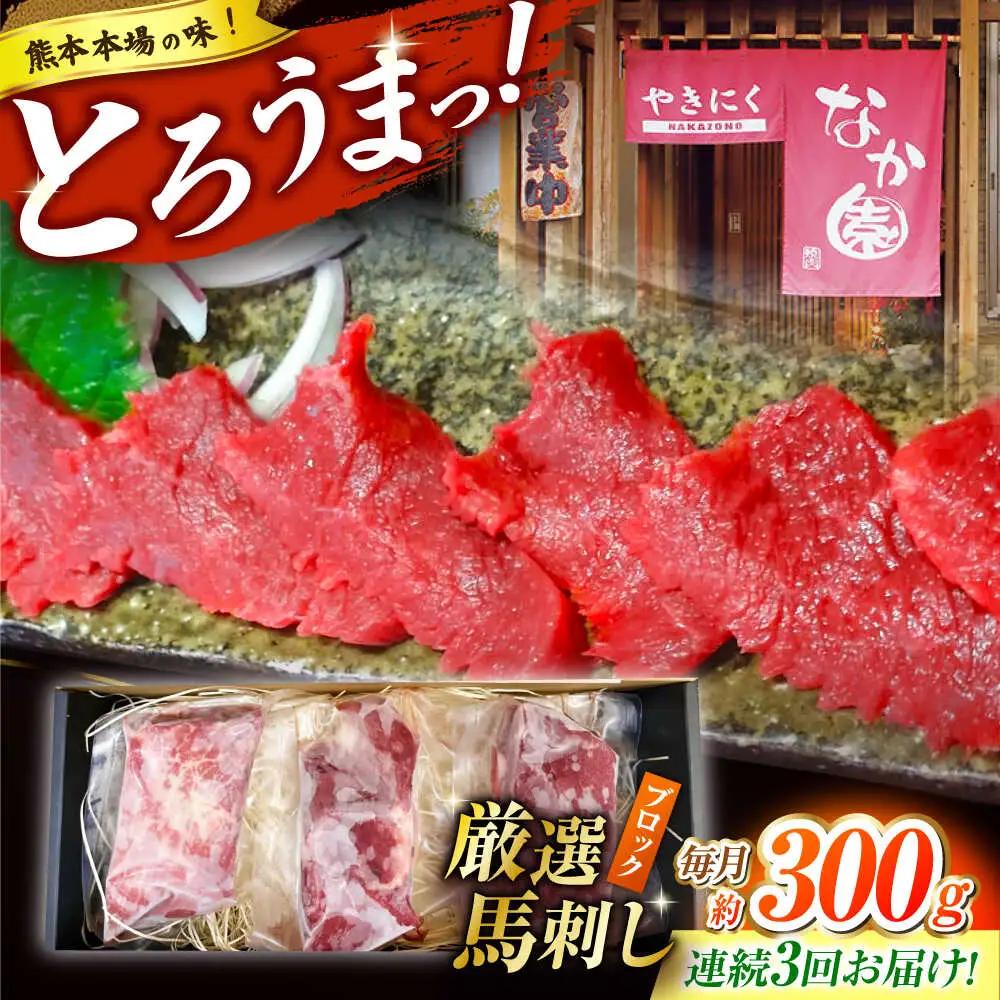 【3回定期便】熊本 馬刺し「なか園」赤身馬刺し 約300ｇ【有限会社スイートサプライなかぞの】[ZBV071]