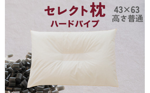 セレクト枕 ハードパイプ 中央くぼみタイプ 高さ普通 （43×63cm）