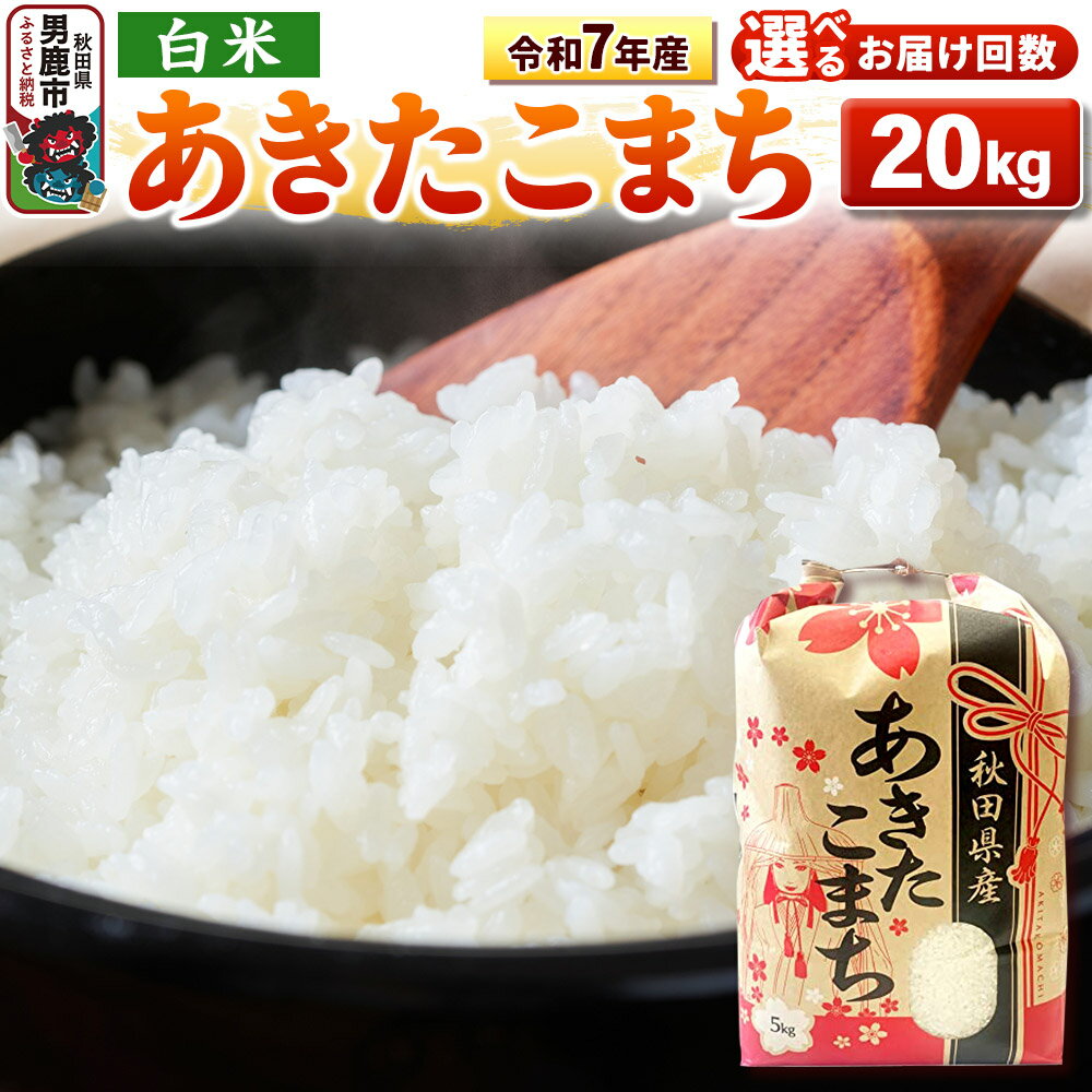 【ふるさと納税】《令和7年産》【白米】秋田県産 あきたこまち 20kg（5kg×4袋） 秋田県 男鹿市 こまちライン【選べるお届け回数】