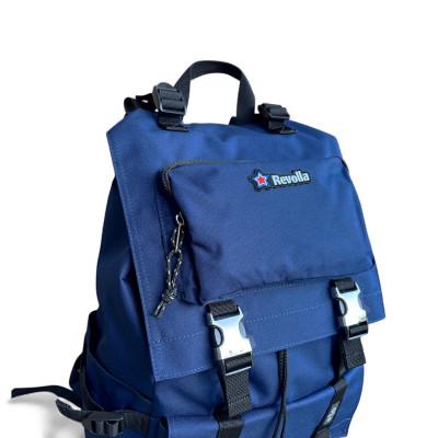 ふるさと納税 牧之原市 Revolla タブレットポケット付き スクエアバックパック リュック 男女兼用 【ネイビー】 |  | 02