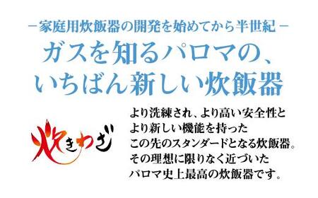 【プロパンガス・レッド】家庭用マイコンジャー付ガス炊飯器「炊きわざ」5合タイプ　PR-M09TR