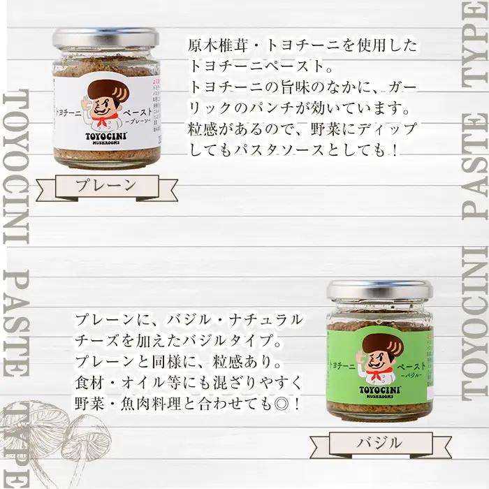 トヨチーニペースト プレーン・バジル(各1個・合計180g) 椎茸 しいたけ シイタケ 調味料 ディップソース バゲット パスタソース 【110300701】【松重　拓志】