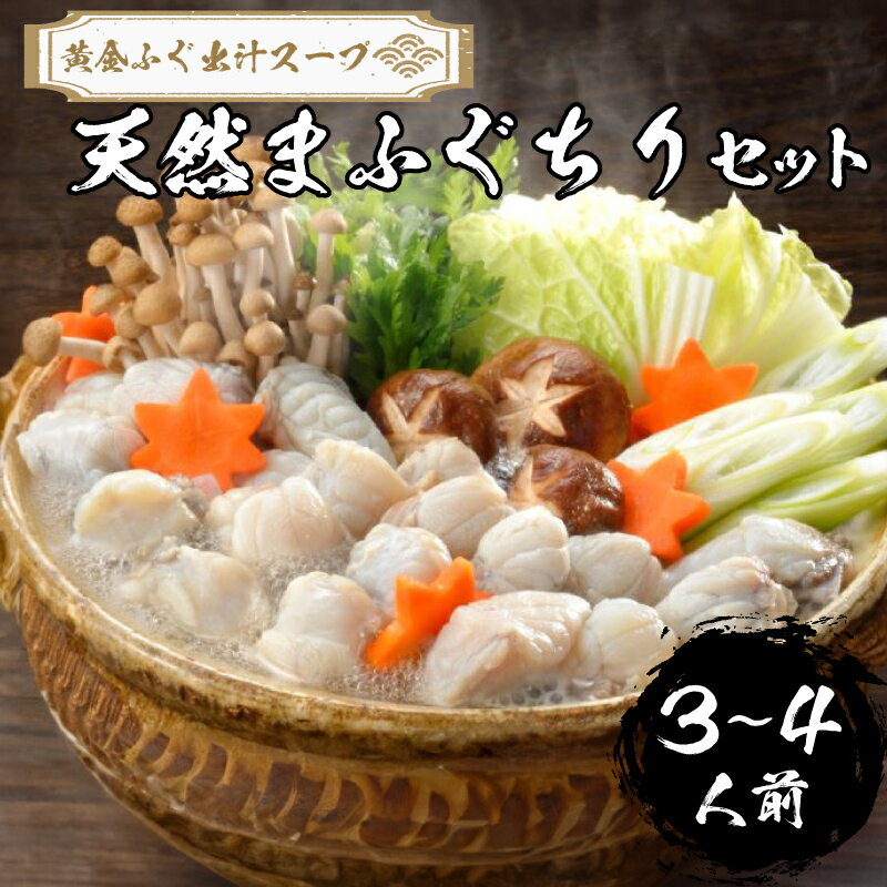 【ふるさと納税】 下関 ふぐ 天然 まふぐ ちり セット 3〜4人前 冷凍 【極み！黄金 ふぐ出汁 スープ 】 真ふぐ ふく 鍋 ふぐ鍋 海鮮鍋 雑炊 セット ギフト 鮮魚 魚介 プレゼント 贈り物 記念日 先行予約 山口 【2026年3月より発送】