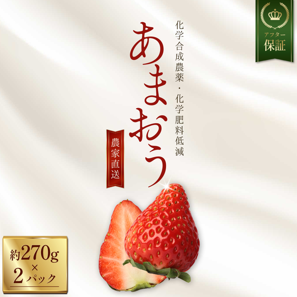 特別栽培 農家直送 特別栽培 あまおう 約270g前後×2パック【数量限定】 3W30