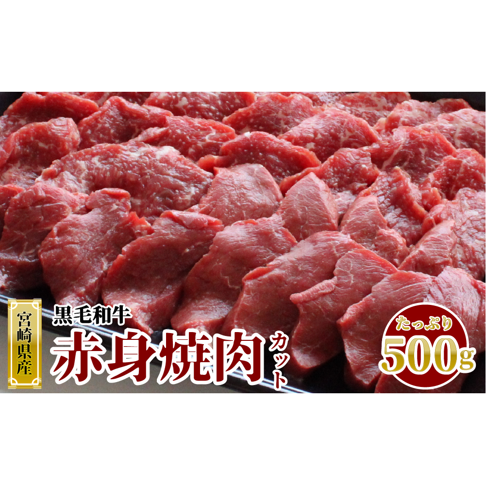 宮崎県産 黒毛和牛 赤身 焼肉 500g トレイ包装 [SHINGAKI 宮崎県 美郷町 31ag0074] 牛肉 ウデ モモ 焼肉 冷凍 九州産 送料無料 BBQ バーベキュー