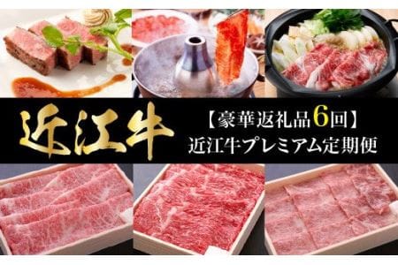 【豪華返礼品6回】近江牛プレミアム定期便  冷蔵 国産 黒毛和牛 霜降り 牛肉 牛 産地直送 ブランド牛 人気 お取り寄せ お取り寄せグルメ