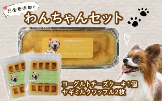 【無添加】 愛犬用 ワッフル 2枚 ヨーグルト チーズケーキ 1個 セット ケーキ ペット おやつ 愛犬 わんちゃん 犬用 ワンちゃん 犬 スイーツ 静岡 藤枝