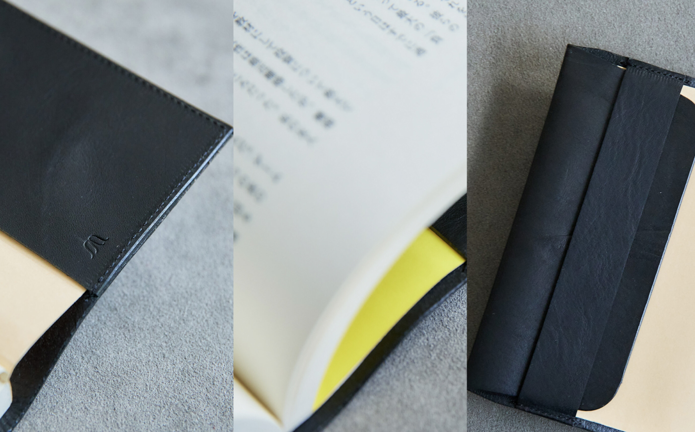 革 ブックカバー A5判（ブラック）/ 革 ブックカバー 本 ブック カバー おしゃれ ビジネス プレゼント ギフト 日用品 A5 a5 A5サイズ 革 革小物  黒 / 諫早市 / 伊東製靴店 / 