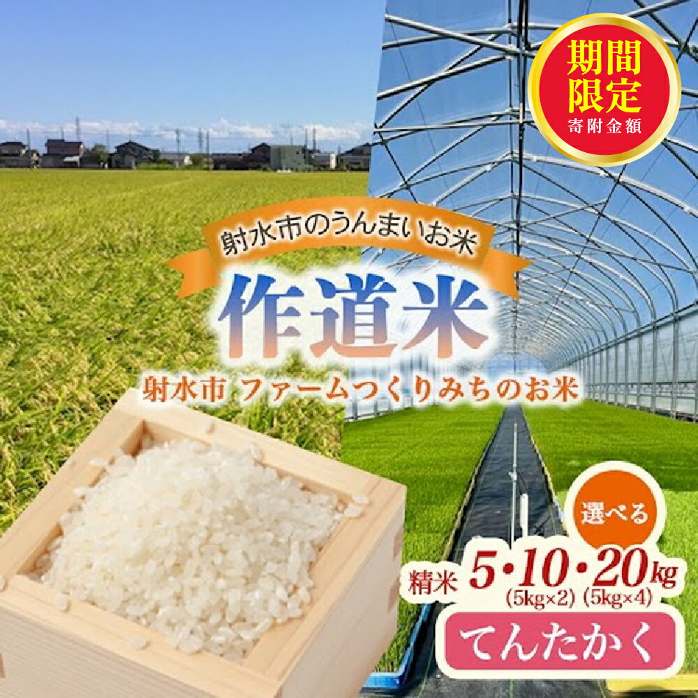 【ふるさと納税】＼期間限定寄附額／北陸 富山県 射水市産【射水の美味しいお米】＼選べる内容量／ファームつくりみちのお米 作道米R7年度産てんたかく 5kg・10kg・20kg【精米】 ※離島への配送不可