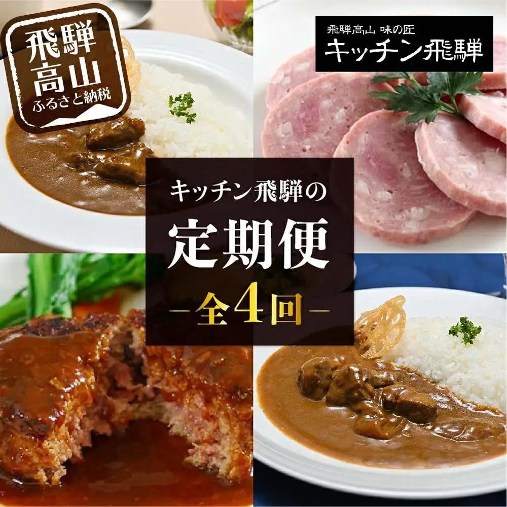 【定期便】人気のお肉レトルト商品詰め合わせ 全4回お届け | キッチン飛騨 4カ月 定期 CQ100 レトルト