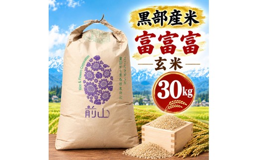 黒部産米 令和8年産富富富 玄米 30kg お米 コメ 白米 ブランド米 ご飯 ごはん 富山県 黒部市