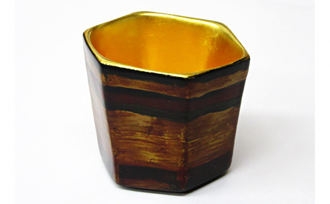 
            乾漆盃　内金箔[№5616-1163]
          