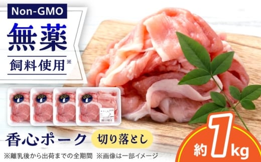 『香心ポーク』切り落とし 約250g×4パック（計約1kg）豚肉 冷凍 熊本県産 【有限会社 コーシン】 豚肉 切り落とし 国産 熊本県 熊本 冷凍 1kg 小分け 250g 炒め物 豚汁 豚丼 肉じゃが 生姜焼き 小間切れ 煮物 万能 使いやすい こま切れ おかず セット [AYCK024]