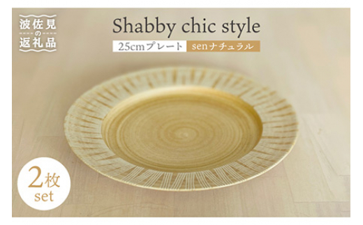
【波佐見焼】Shabby chic style 25cm プレート 2枚セット（senナチュラル） 食器 皿 【和山】 [WB104]
