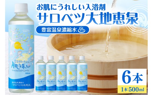 豊富温泉 濃縮温泉水 サロベツ大地恵泉 (500ml×6本)