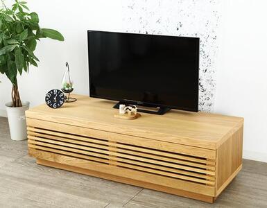 大川家具 ジャギー120TVボード1枚扉 オーク(ナラ) 台輪