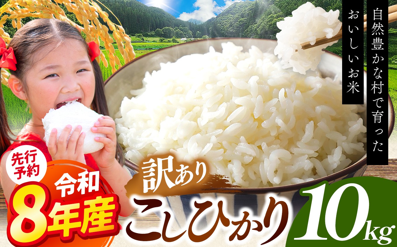 
                  【先行予約】 訳あり 令和8年産 こしひかり 白米 10kg  ＜令和8年10月下旬より順次発送予定＞ 天龍村 農家さん応援米！|  天龍 白米 こしひかり 10kg食品 米 こめ 白米 天龍村産 こしひかり 長野県 南信州 天龍村 
                