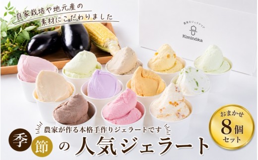 ジェラート セット 8個 6月発送 16000円 / キミノ―カ アイス クリーム スイーツ 野菜 果物【kmk105-jun-8】