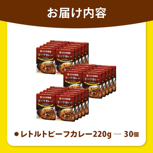 【定期便12回】ココイチ カレーGセット（ビーフ30個） (毎月お届け）｜栃木県・矢板市