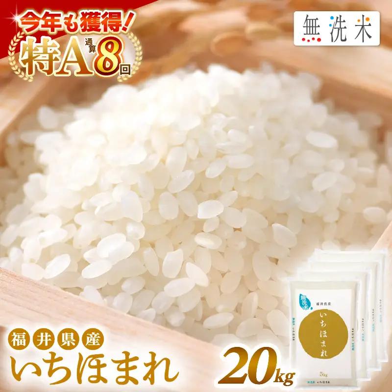 【令和8年産 新米】無洗米 いちほまれ 20kg 福井県 ブランド米 [e27-d018]