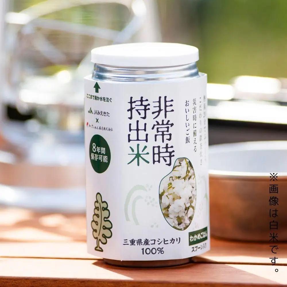 キャンプでも便利！ 長期保存 ！　非常時持出米10缶　わかめごはん（製造日から８年）　［ 災害 災害時米 防災 備蓄 備蓄米 非常 非常時 非常米 非常食 米 ごはん ご飯 わかめ 一人暮らし お湯 