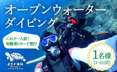 【初級者Cカード発行プラン】スキューバダイビング Open Water Diving コース 1名様 [DBB002]