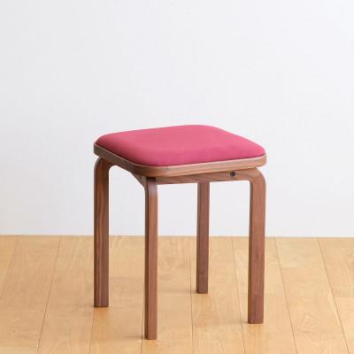 ふるさと納税 府中市 府中市の家具　コッコスツール　ウォールナット材/生地:ラムース(バーガンディー)(組み立て式)