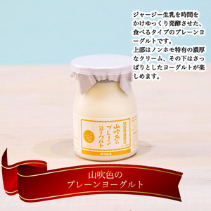 【山のいぶき】山吹色のジャージーヨーグルト 食べきり 乳脂肪分 5％以上 低温殺菌 素材の味 ジャージー牛乳 飲むヨーグルト プレーンヨーグルト ざらめ 各4本 計12本 ギフト 贈答 食べきりセット