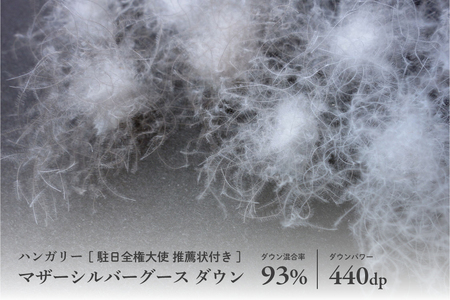 【富士新幸謹製】羽毛布団 二枚合わせ ダブル ハンガリーマザーシルバーグース ダウン93％※着日指定不可 DSI044