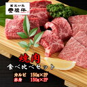 【ふるさと納税】 黒毛和牛 豊後牛 カルビ＆赤身 焼肉食べ比べセット 各150g×2P 国産 大分県産 ブランド牛 焼き肉 バーベーキュー BBQ 食べくらべ