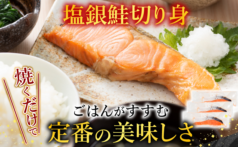 お刺身トラウトサーモン2～5本(計1kg)＆塩銀鮭切り身1切(約70g)×12P B-09094