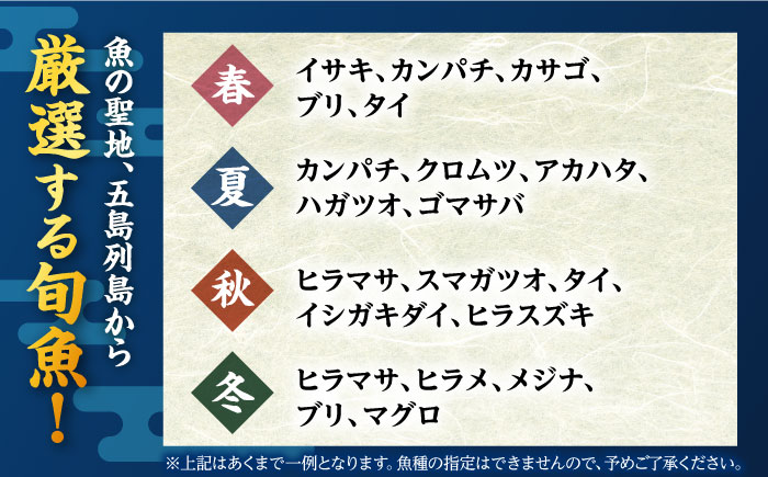 金澤仕立て 鮮魚ボックス（旬の魚3種・アオリイカ・魚醤油2種）五島市/金沢鮮魚 [PEP003]