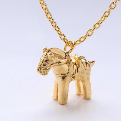 ふるさと納税 山梨県 【縄文アクセサリーDo_goods】K18製　コメ馬形埴輪ネックレス　700-092