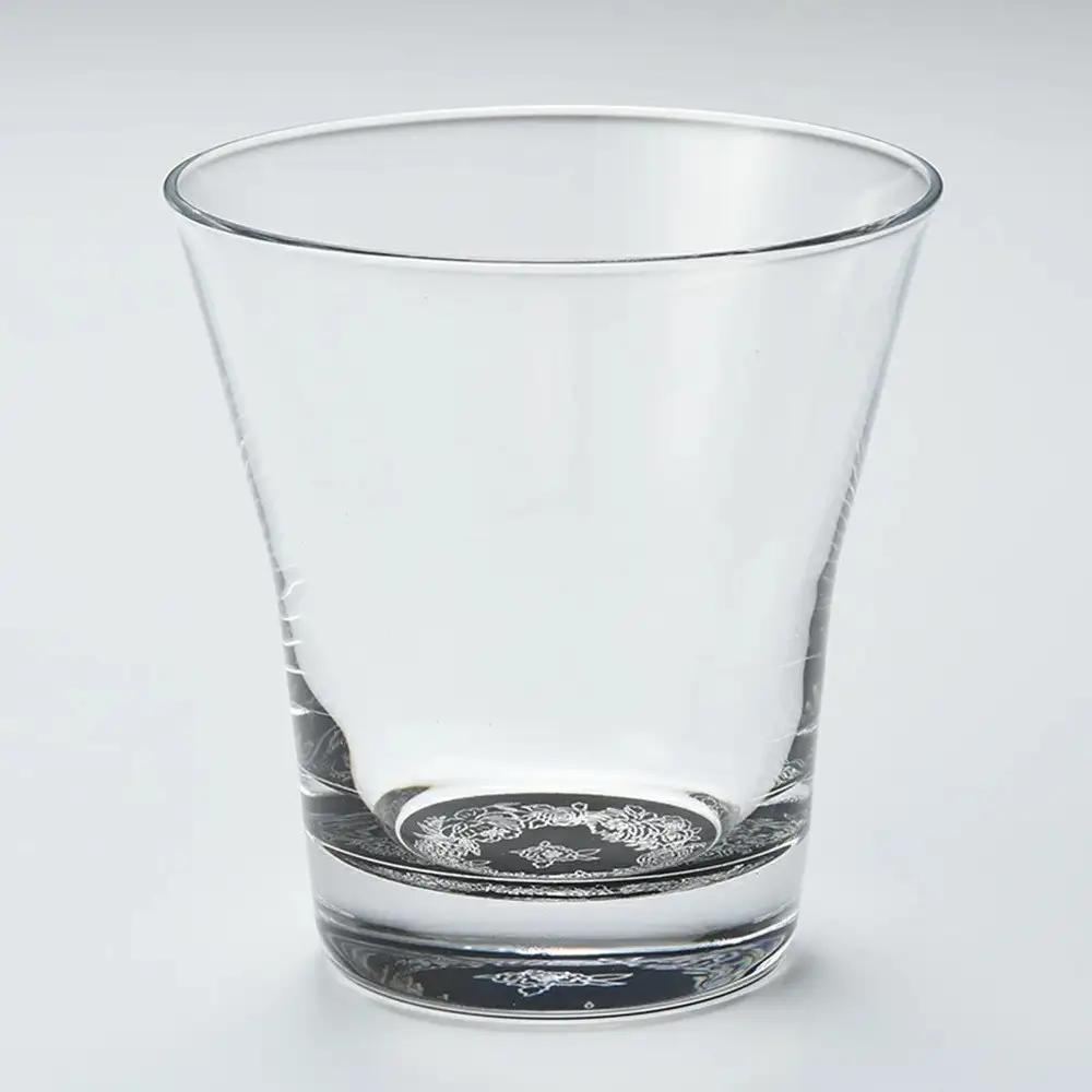 みよし漆器本舗 紀州塗り ぬりもん de Verre フリーグラス 銀 蒔絵 ボタニカル 210ml