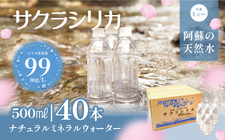 水 シリカ 天然水 ミネラルウォーター「サクラシリカ」500ml×40本 (ミネラルウォーター シリカ水 《60日以内に出荷予定（土日祝除く）》) 防災 備蓄 美味しい水 熊本の水 みず ペットボトル ラベル レス エコ 阿蘇   