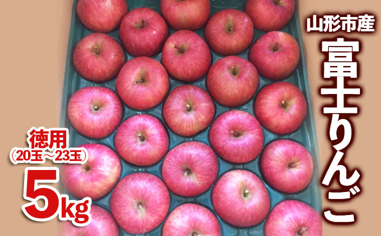 
山形市産 富士りんご 無袋 徳用 5kg(20玉～23玉) FZ23-037
