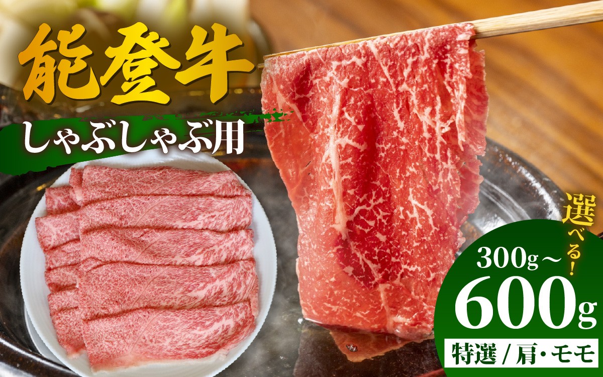 
                  【選べる容量】能登牛 特選 しゃぶしゃぶ用（肩またはモモ） 300g～600g | 冷凍便 肉 牛肉 奥能登 能登半島 国産 しゃぶしゃぶ ブランド牛 和牛 黒毛和種 黒毛和牛 300グラム 450グラム 600グラム
                